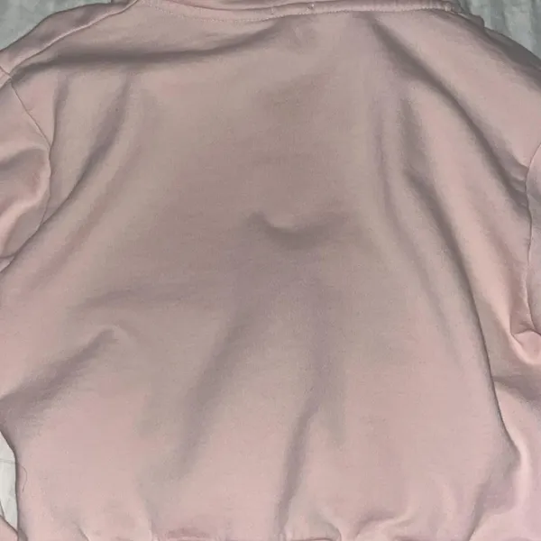 Brandy Melville Light Pink Crystal Cropped Zip Up - Image 3