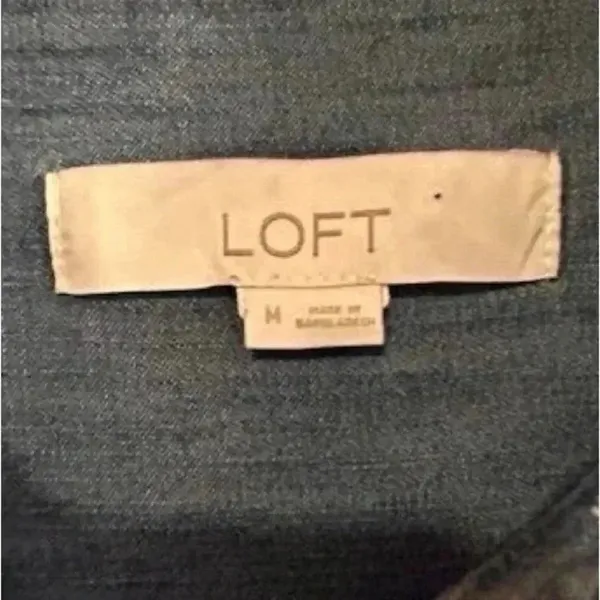 Ann Taylor LOFT Women's M Blue Denim Long Sleeve Tunic‎ Dress Short Side Pockets - Image 3