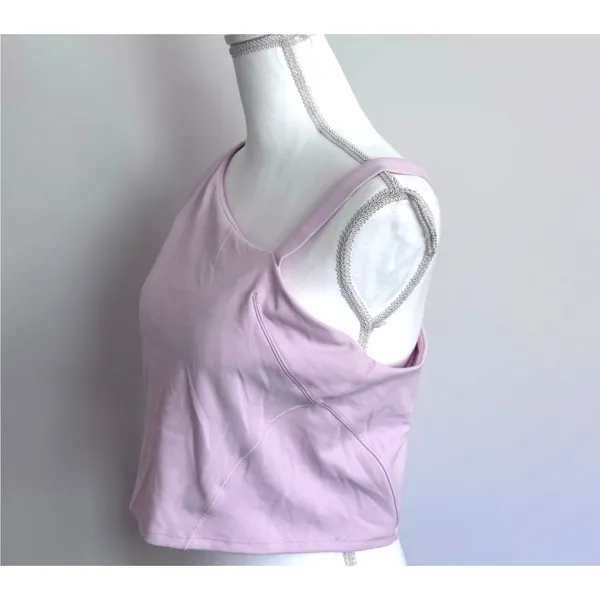 Lululemon Asymmetrical Baby Pink Workout Tank Supportive Activewear Size 14 - Image 3