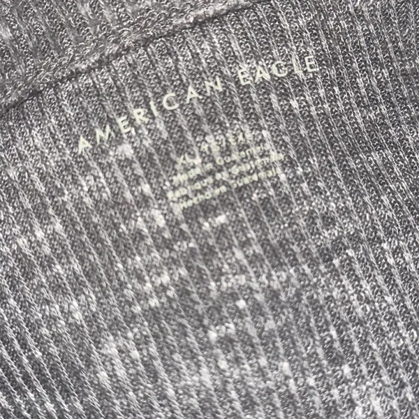 American Eagle Marled Ribbed 1/4 Button Top - Image 5