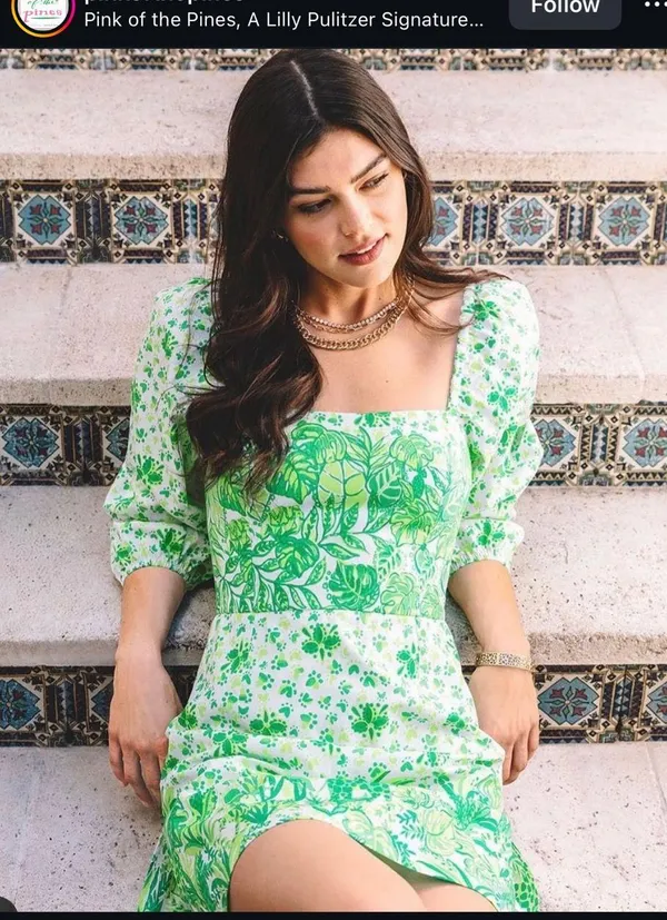 Estelí mini palm print cotton long sleeve dress - Image 7