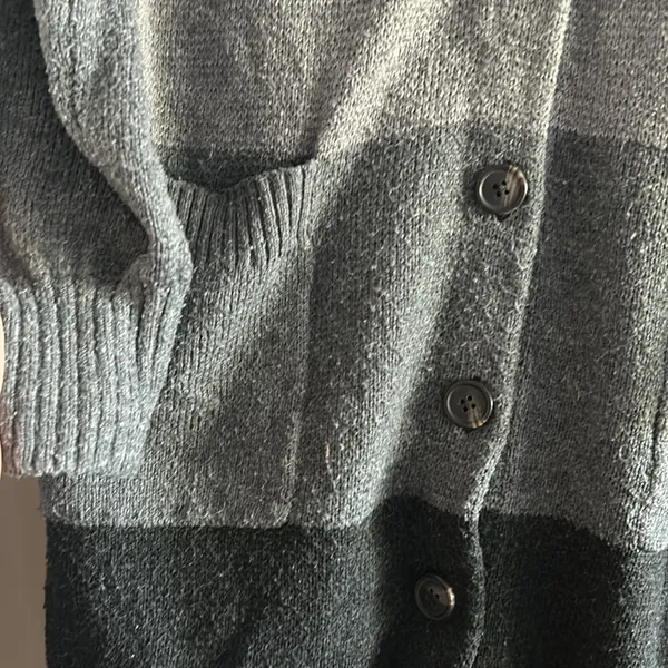 American Eagle Y2K Unisex Oversized Long Wool Colorblock Button Front Cardigan - Image 5