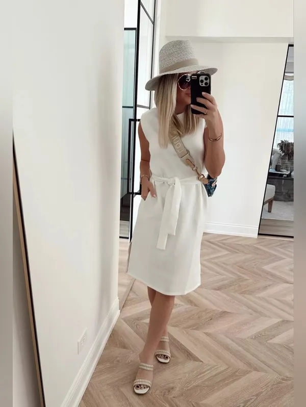 Spanx AirEssentials Tie Waist Tank Dress White - Image 8