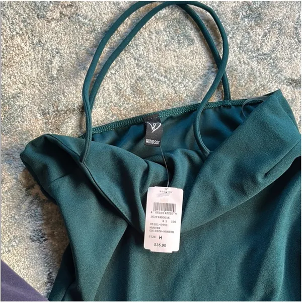 NWT Windsor Green Ruffle Midi Dress - Image 4