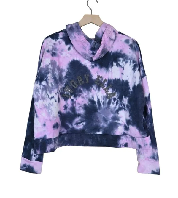Ivory Ella Womens M Drawstring Pullover Tie-Dye Hoodie - Image 2