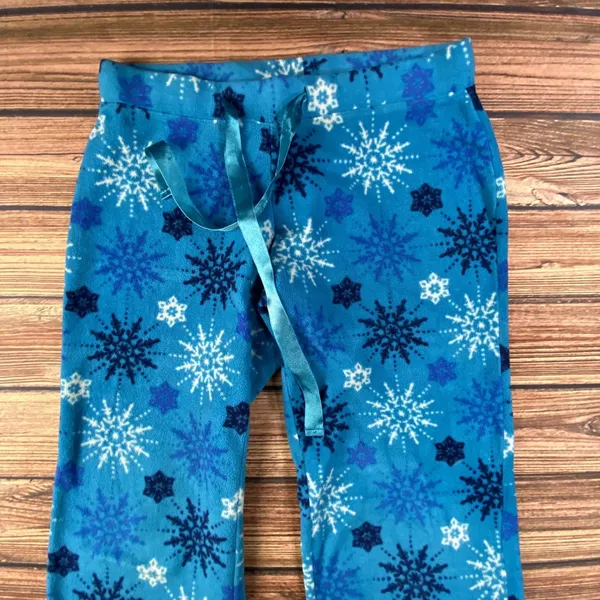 Old Navy Christmas Pajama Pants Womens S Blue Bear Snowflake Winter Lounge - Image 3