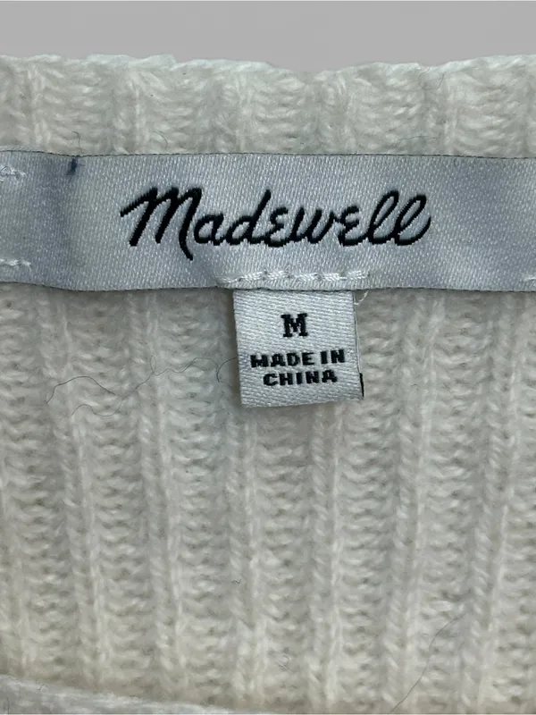 Madewell Wool Cashmere Scoop Neck Ribbed Sweater Ivory Size M AS IS - Image 7