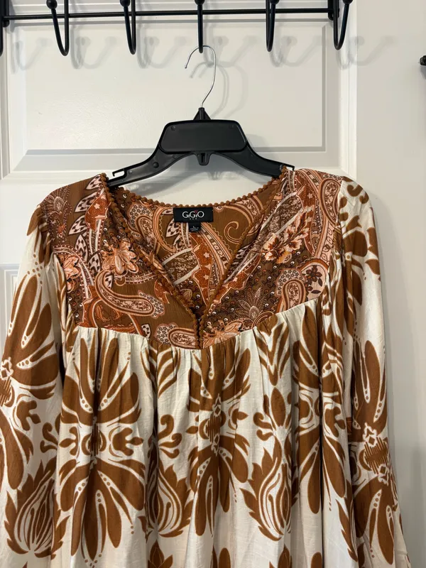 Long Sleeve Dress Brown Size L - Image 4