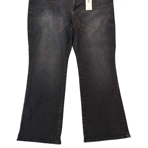 Good American Always Fits Good Legs Flare Jeans Plus Size 28-32 Faded Black NEW - Image 7