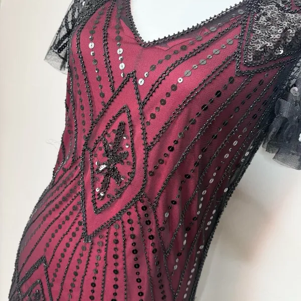 Flapper Dress Black Size M - Image 4