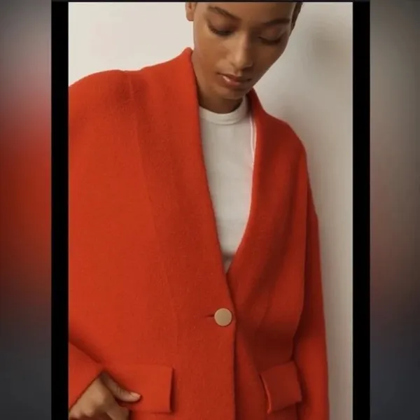 NVLT Knit Relaxed Sweater Blazer Medium Red - Image 8