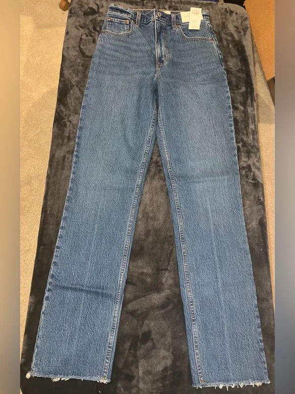 Abercrombie & Fitch The 90s Straight Ultra High Rise Jean Size 26 (2 Long) New - Image 8