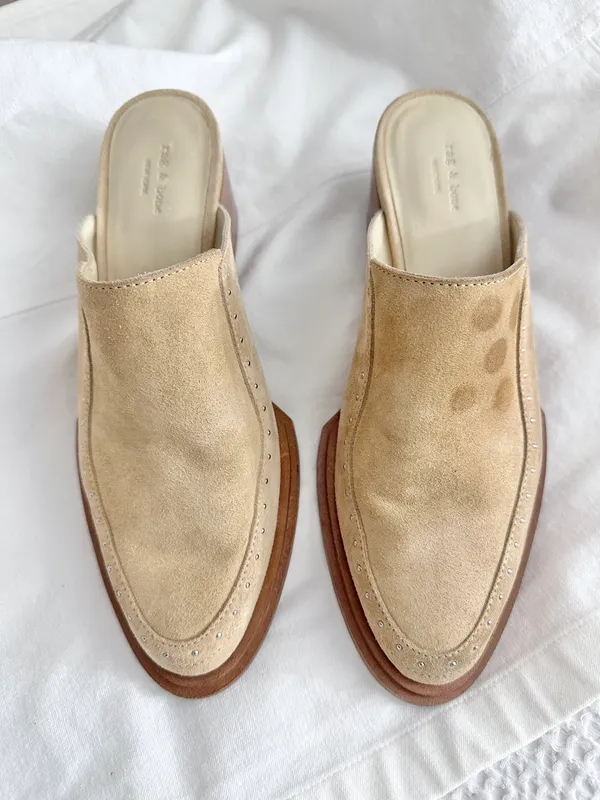 Rag and Bone Weiss heel Slipon mule in dune suede color - Image 2