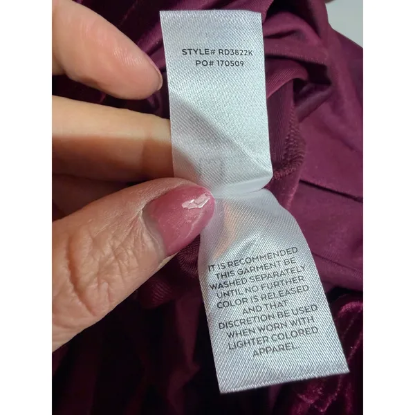 Lulus Crushing It Maxi Dress Size L Burgundy Velvet Slit Gown Old Hollywood NWT - Image 12