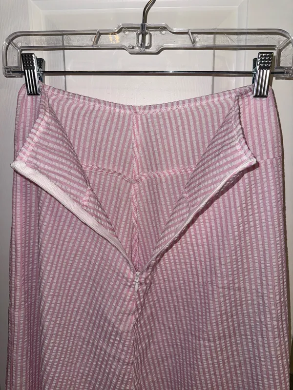 SheIn Pink and White Striped Maxi Skirt - Image 3