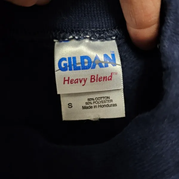 Gildan Navy Fishing Bears Unisex Crewneck Fleece Sweatshirt Size Small - Image 5