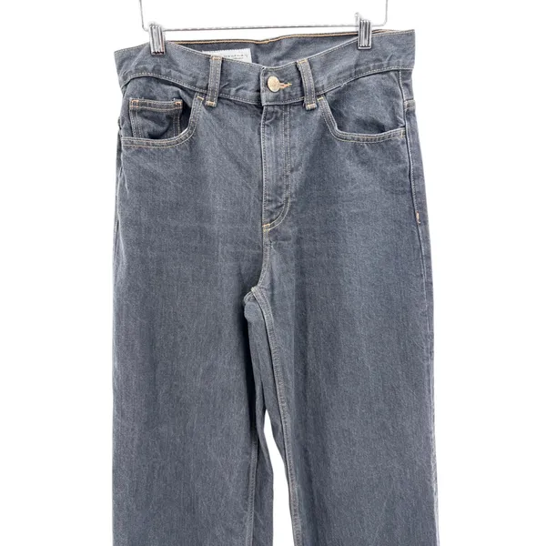 Zara Womens‎ High Rise Wide Leg Cinch Back Jeans Dark Wash Sz 6 Baggy Grunge - Image 2