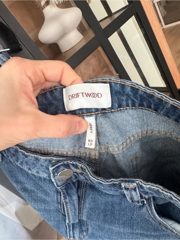 Sundance Driftwood Patchwork jeans Abbey mom Free People High Rise boyfriend boho floral - Image 4