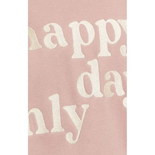 Le Lis Happy Days Only Embroidered Fleece Sweatshirt NWT S Oversized Cocoa Brown - Image 11
