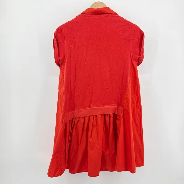 Daily Practice Anthropologie Red Tiered Polo Mini Dress Small EUC Mixed‎ Media - Image 7