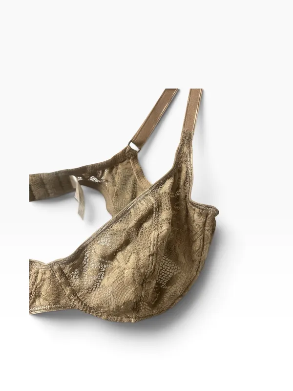Vintage Victoria’s Secret brown lace unlined very sexy bra 38B - Image 5