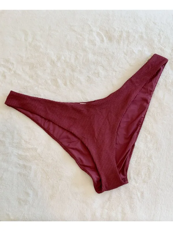 NWT Aerie High-Cut Cheekier Waffle Bikini Bottom in Red Brick Size: Extra Large - Image 3