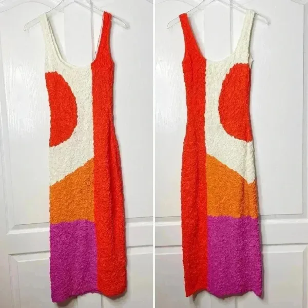NWOT MARA HOFFMAN Pomelo Sloane Dress Red Multicolor Size Small - Image 6