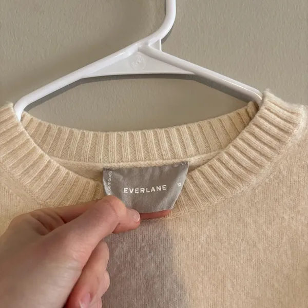 Everlane Merino Wool Crewneck Sweater Cream - Image 4