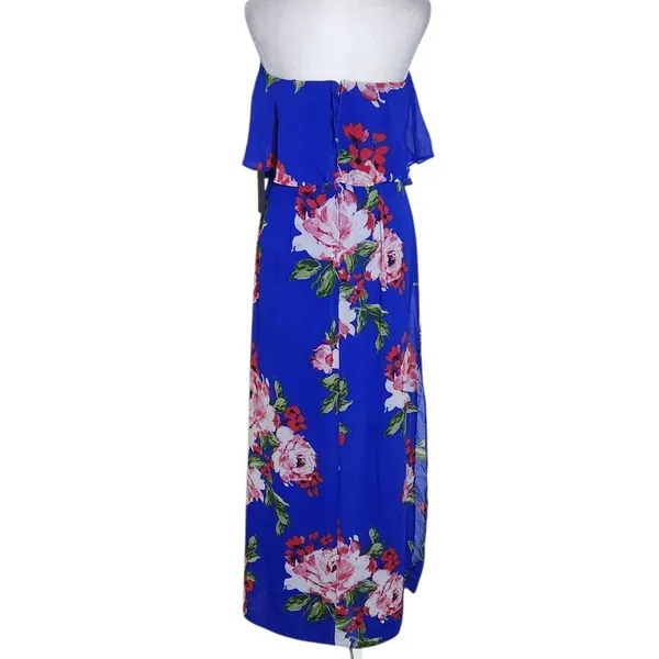 City Triangles Blue Floral Strapless Maxi Dress NWT Size Small Boho Maxi Dress - Image 2