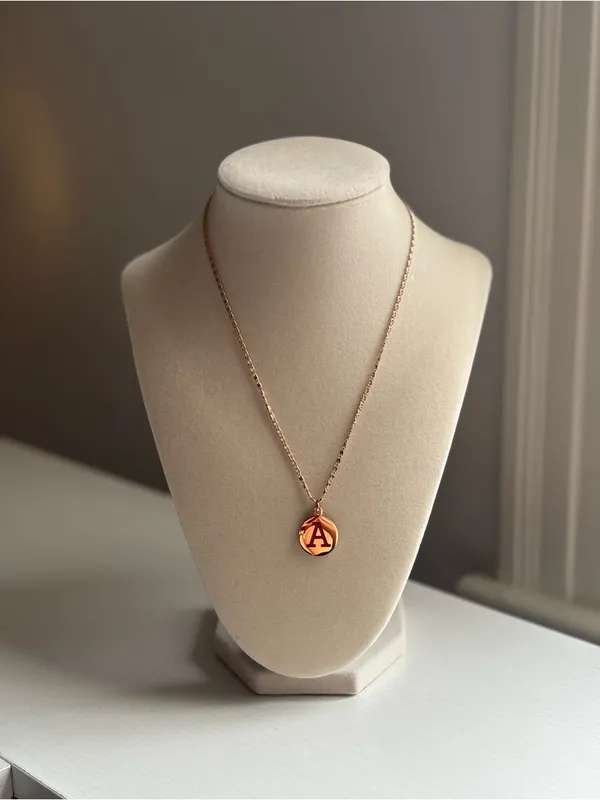 Gold Initial Necklace Letter A Pendant Minimal Dainty Personalized Jewelry - Image 7