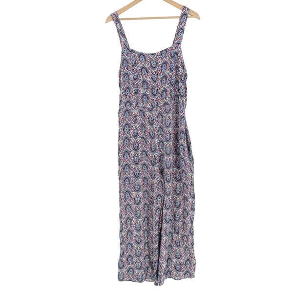Scoop Jumpsuit Womens XL (16-18) Multi Fan Mosaic Smock Strap Side Pockets - Image 2