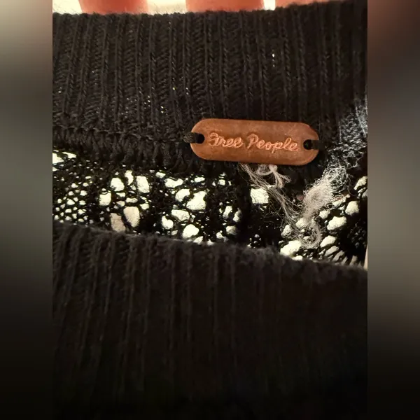 Free People Coffee In The Morning Tunic‎ Top Black Size XS - Image 5