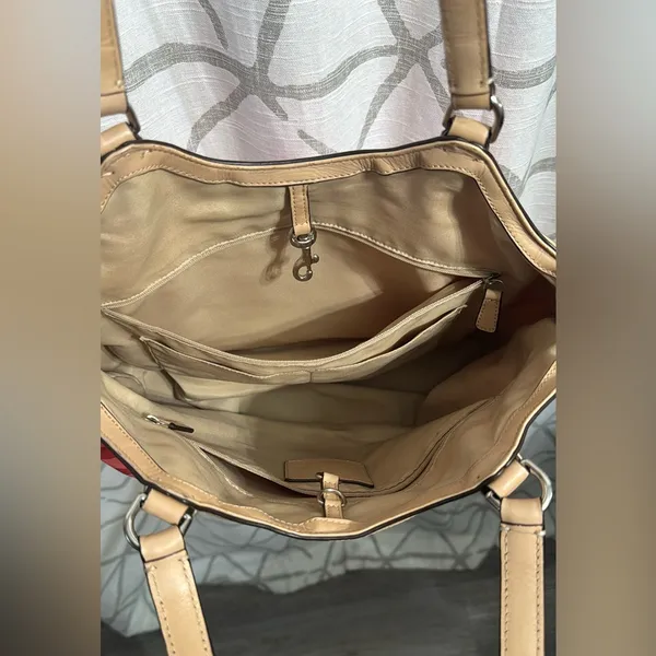Coach Red and Tan Zebra Striped Purse 👜 - Image 14