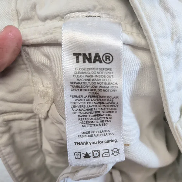 TNA Aritzia White Cotton‎ Wide Leg Cargo Pants Size 2 RVST 03-06-41848-R-SU23 - Image 4
