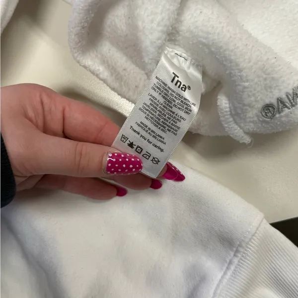 TNA Women's White Cropped Fleece Sweatshirt: Size Small - Image 10
