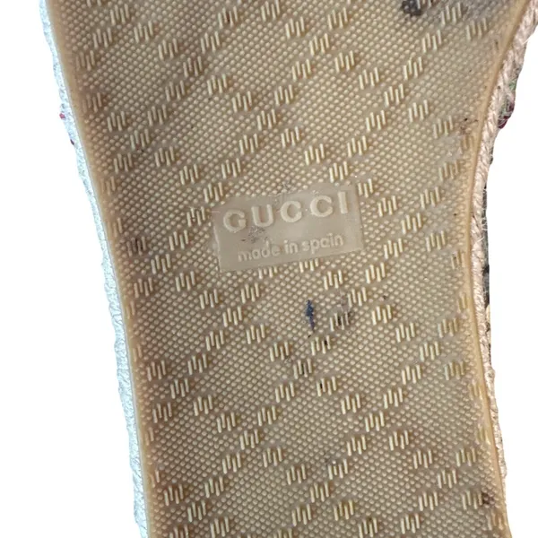 Gucci Tian GG Supreme Espadrille Flats Floral‎ Bird Print 37 - Image 10