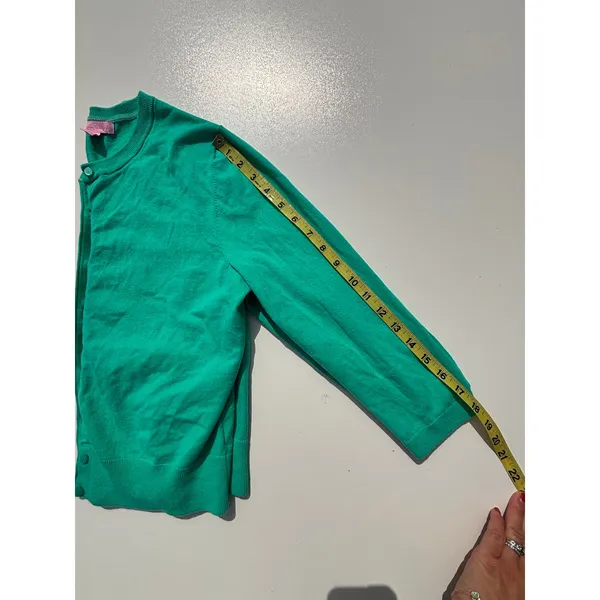 Lilly Pulitzer Cotton Green Button Down Cardigan M - Image 10