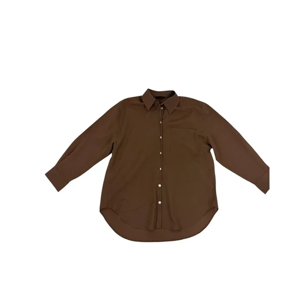 ZARA Brown Long Sleeve Button Down Shirt Size XS - Image 2