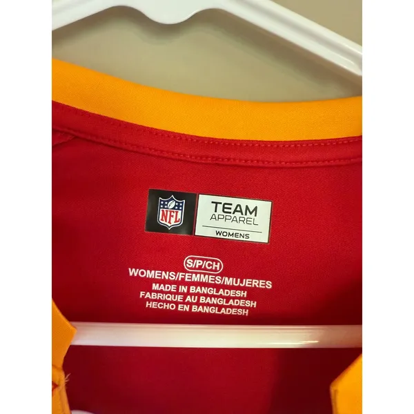 NFL Team Apparel Kansas City Chiefs Womens Red Lace Up Jersey Top‎ Small - Image 2