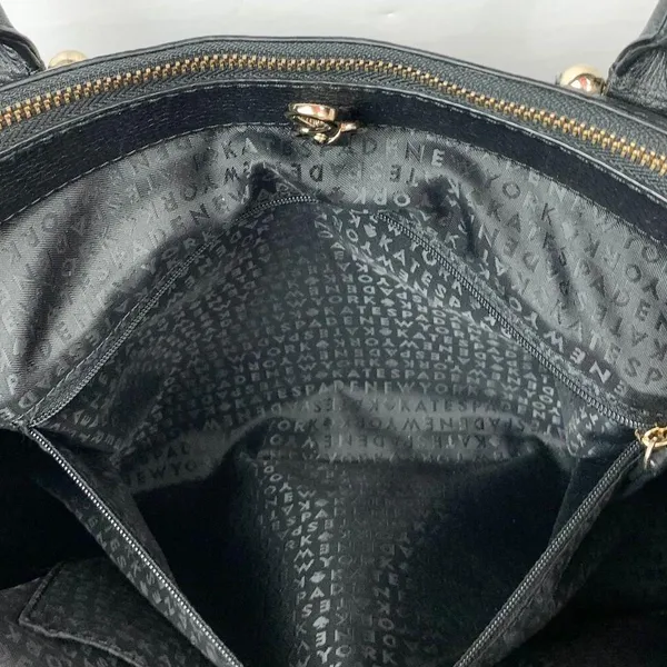 Kate Spade Womens Reis Shoulder Bag Black Pebbled Leather Triple Compartment - Image 16
