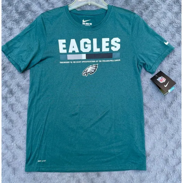 Philadelphia Eagles Nike Dri-Fit Tee Unisex Sz L (runs small)Green Graphic NFL - Image 3