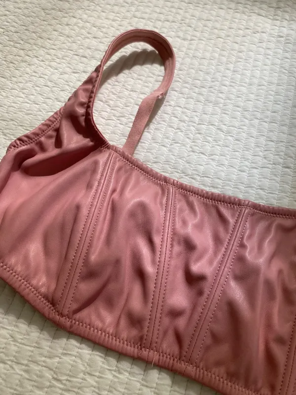 light pink corset tank top cropped - Image 6