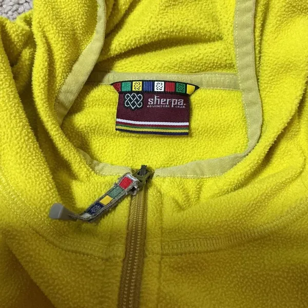 Sherpa Women's Yellow Fleece Hooded Pullover Zip Up Adventure Gear‎ M Baselayer - Image 5