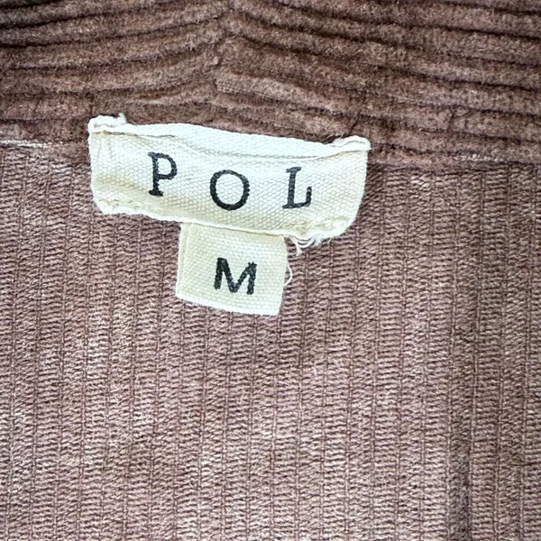 POL Womens Brown Corduroy Shawl Collar Open Front Jacket SMJ180 Size M - Image 2