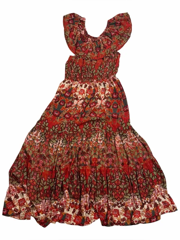 Light & Sound Boho Floral Off Shoulder Maxi Dress Cottagecore Prairie S Western - Image 7