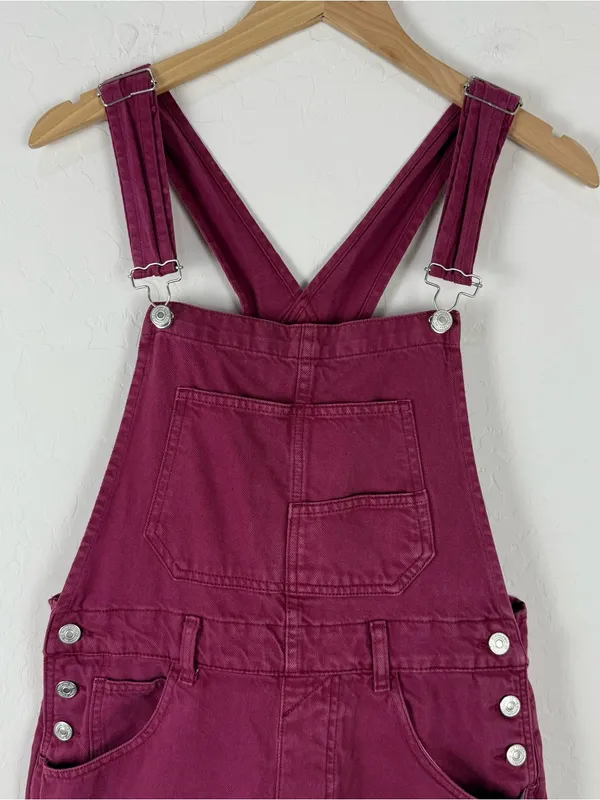 Free People We The Free Ziggy Shortalls in red berry - Image 5