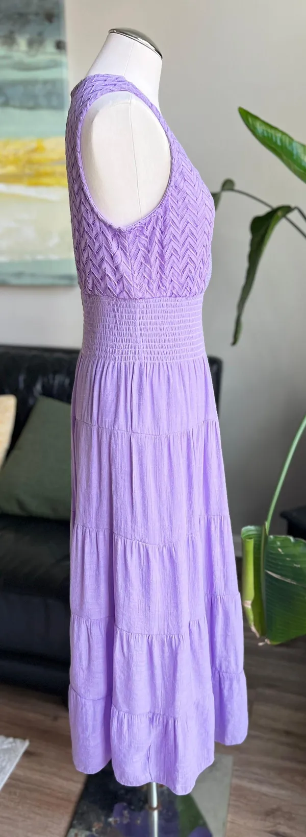 Lilac Maxi Dress Purple Size L - Image 2