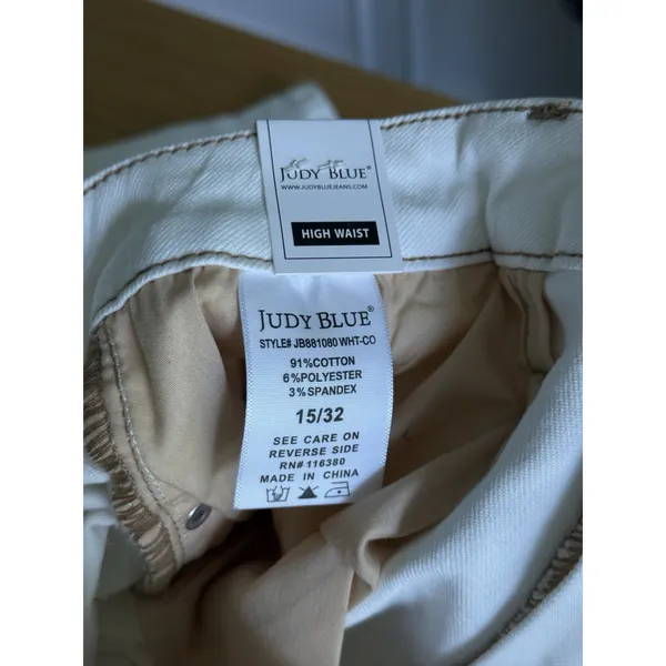 Judy Blue NWT High Waist Kick Flare Denim Jeans L 15/32 White Bootcut Stretch - Image 7