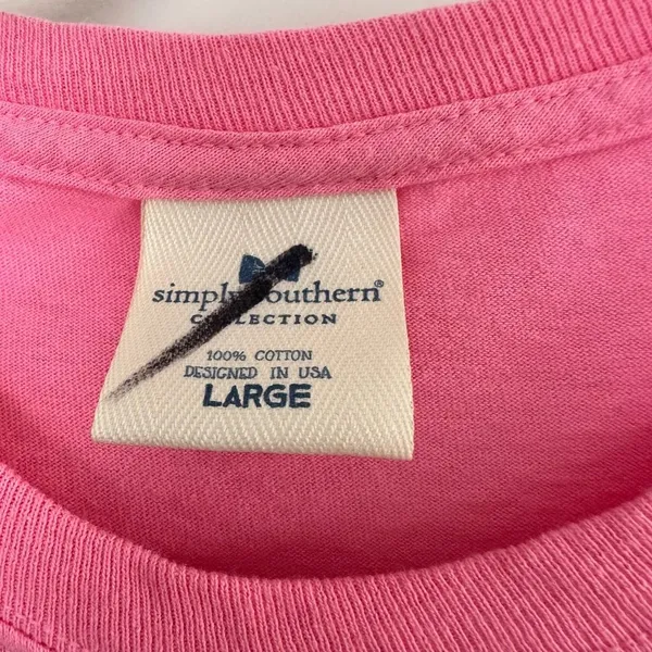 Simply Southern Women’s Large Pink Love is in the Air Tee Teddy Bear - Image 2
