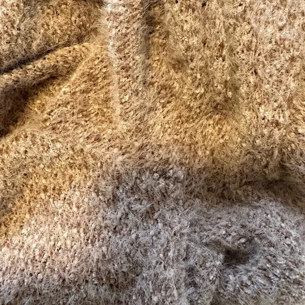 Hollister Tan V-Neck Sweater with Ribbed Texture - Image 4